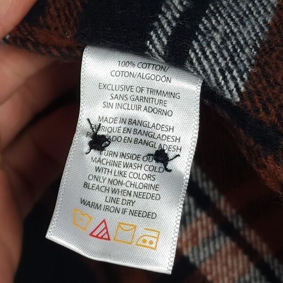 Wolverine Men's Sz M Brown Thick Flannel Plaid Long sleeve Button Down Shirt - Picture 6 of 9